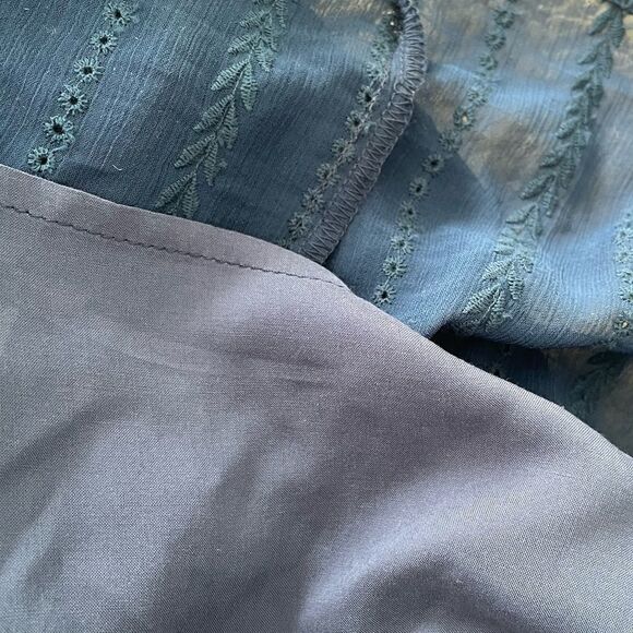 SUNCOO Paris Robe Corinne Midi Dress Royal Blue Embroidered Buttons Size T3 L - Picture 12 of 14